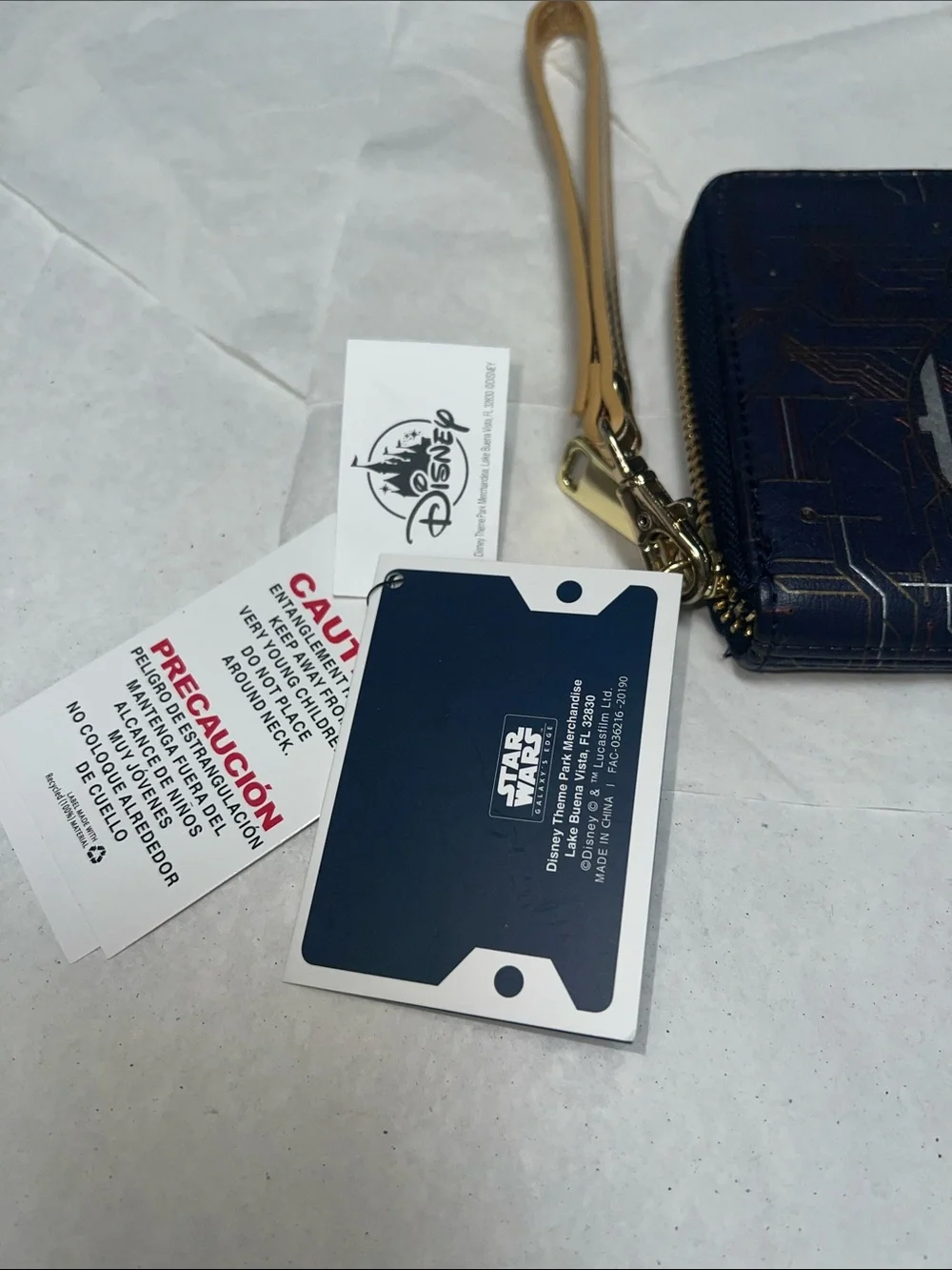 Disney Star Wars Driod Depot Navy Blue Zip Wristlet Wallet